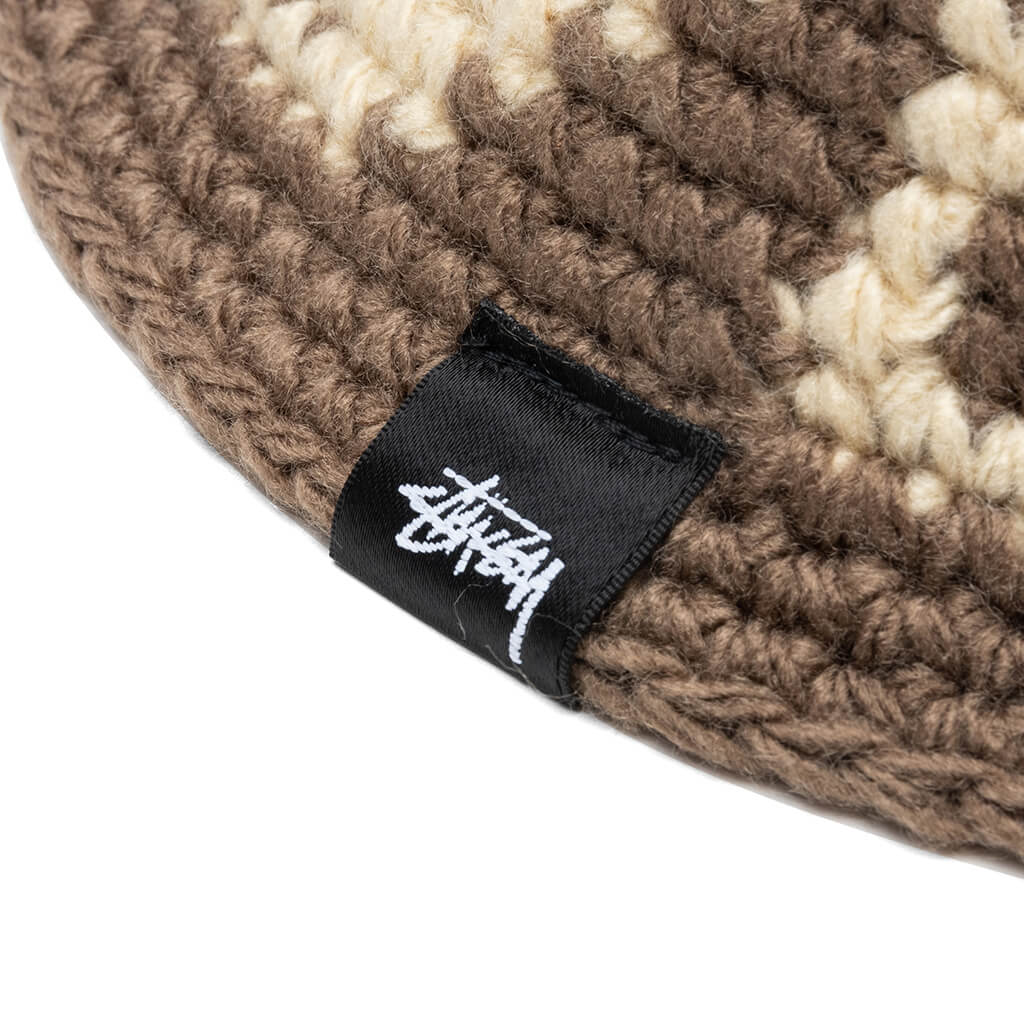 Waves Knit Bucket Hat - Brown
