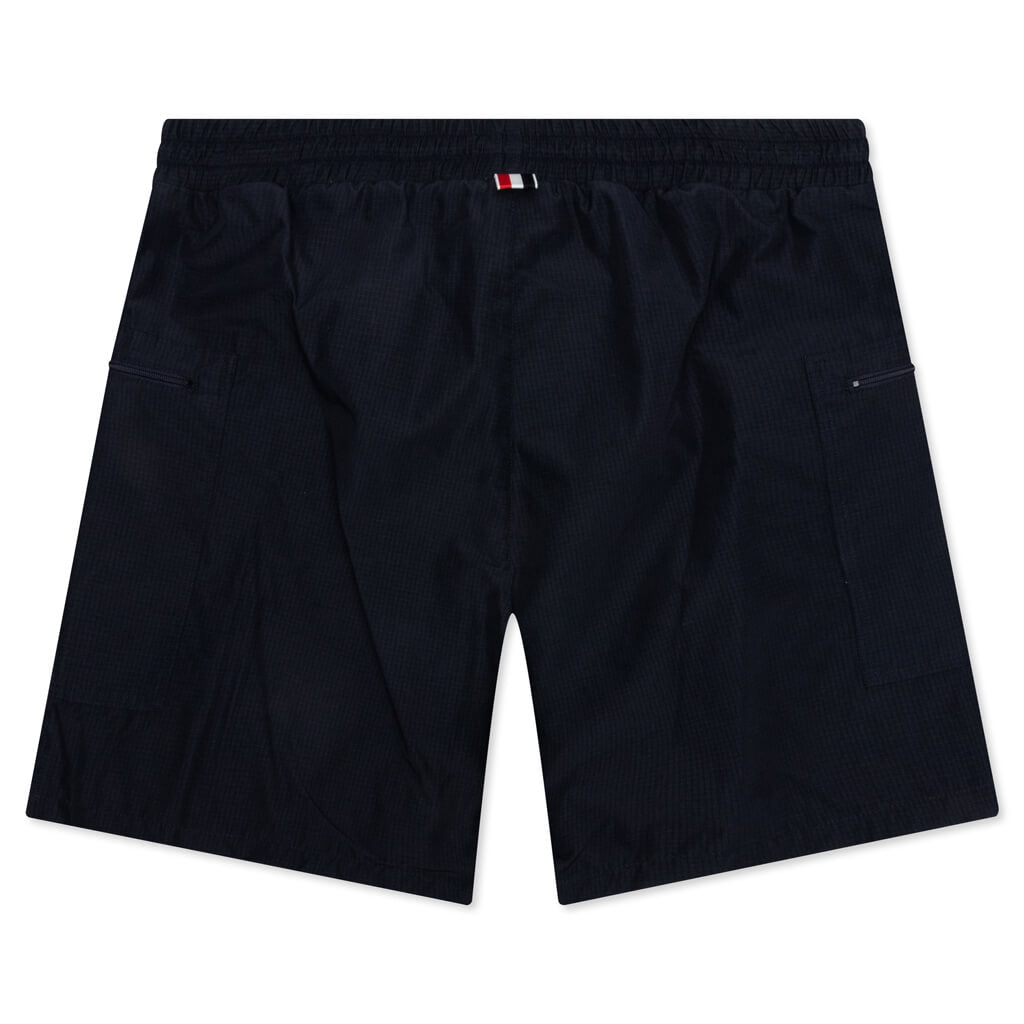 Ripstop Zip Pocket Mid Thigh Shorts - Navy – Feature