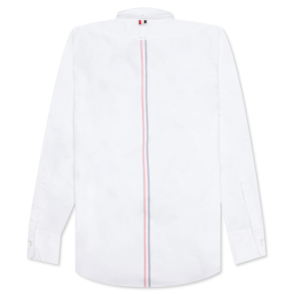 Solid Oxford Straight Fit Button Down L/S Shirt - White – Feature