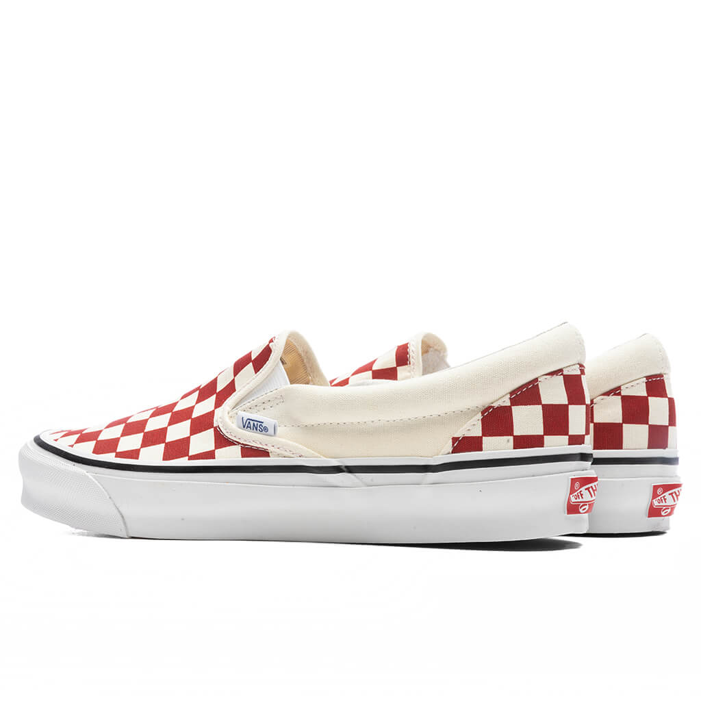 Vans classic slip on checkerboard red Clearance
