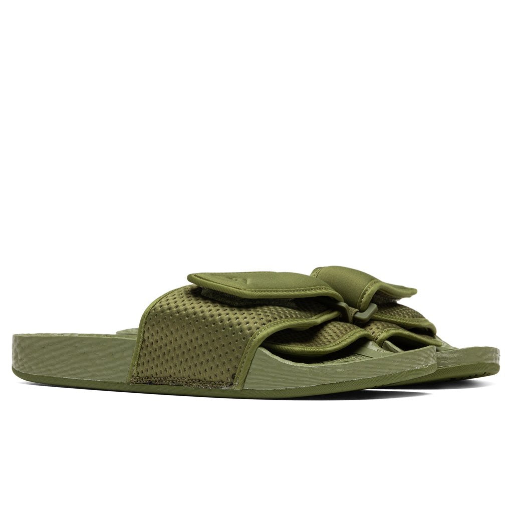 Adidas Originals x Pharrell Williams Boost Slide Olive Cargo