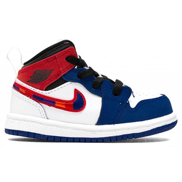 Air Jordan Mid SE (TD) White/University Red/Rush Blue – Feature