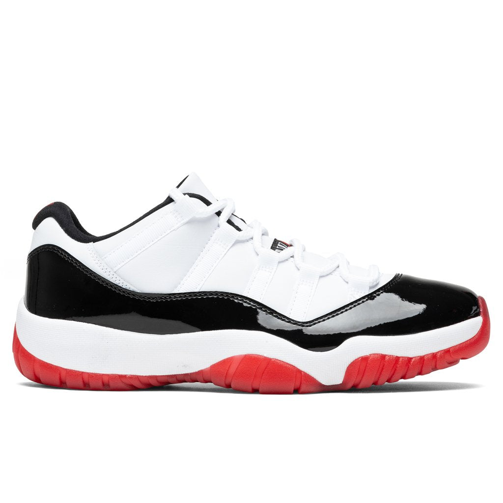 jordan 11 low white black true red