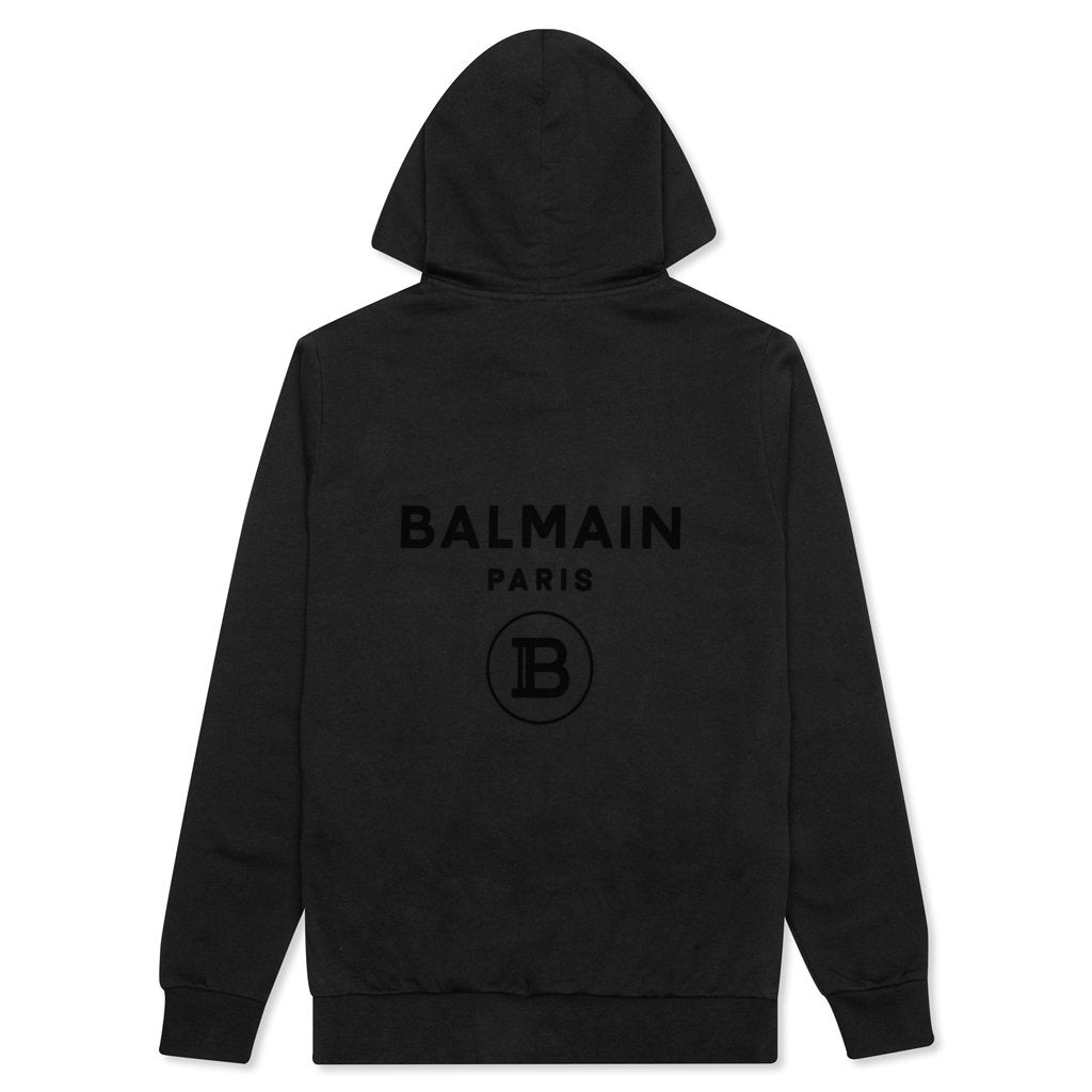 Balmain // Black Side Zip Logo Hoodie – VSP Consignment