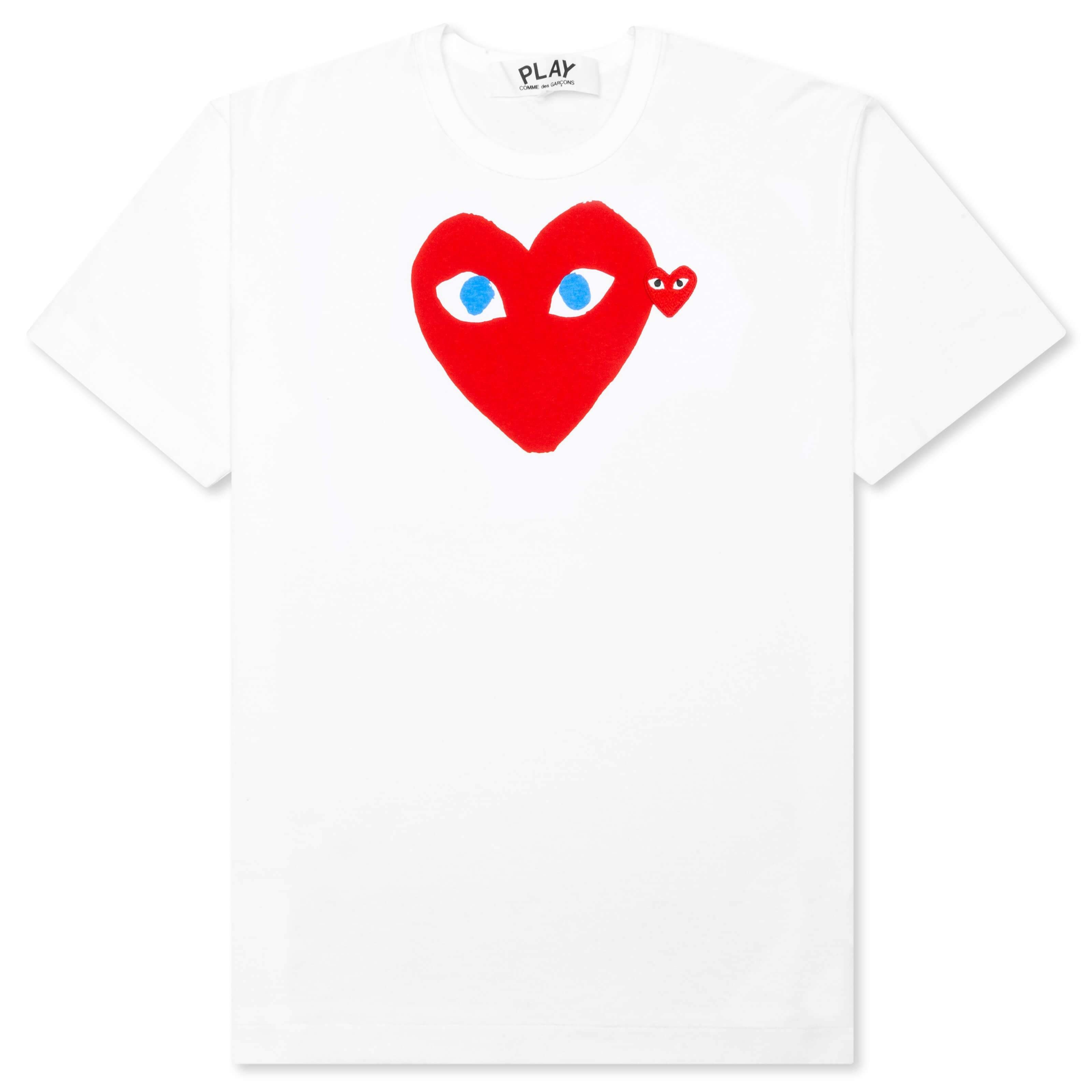 Comme des Garcons Play Half Red Heart T-Shirt - XL / White | Red Heart