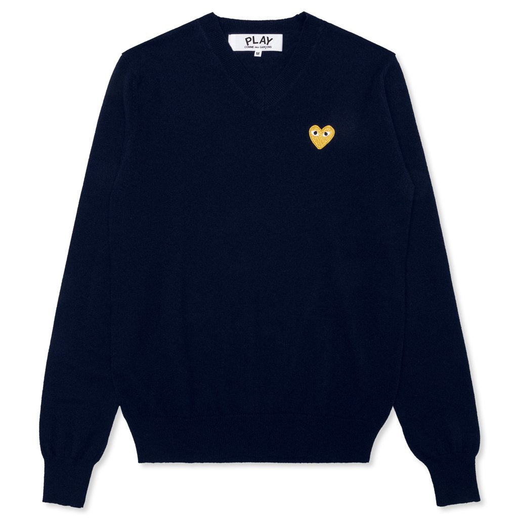 Gold Heart Sweater Navy – Feature