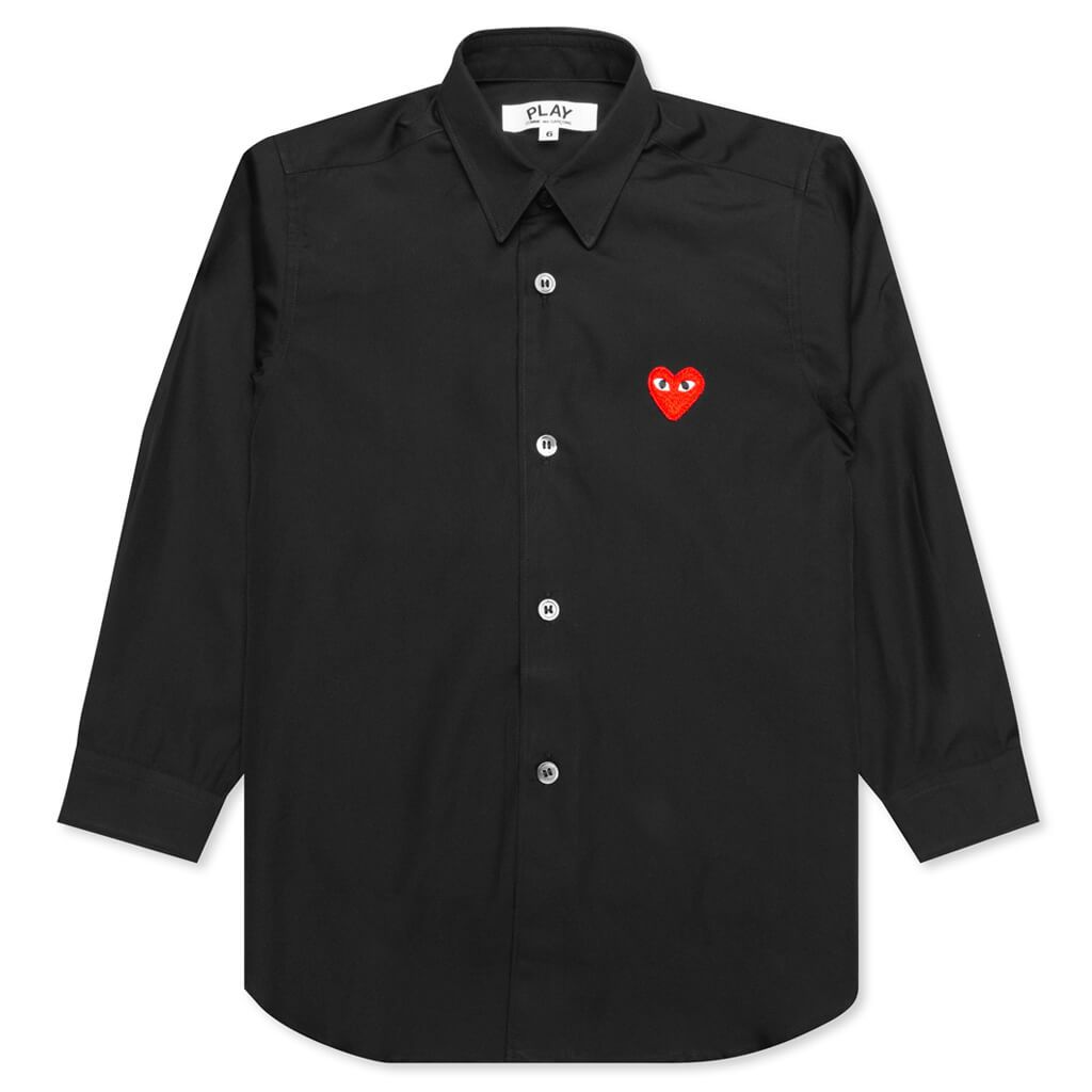 Comme des Garcons Play Mens Heart Logo Patch Cotton Shirt