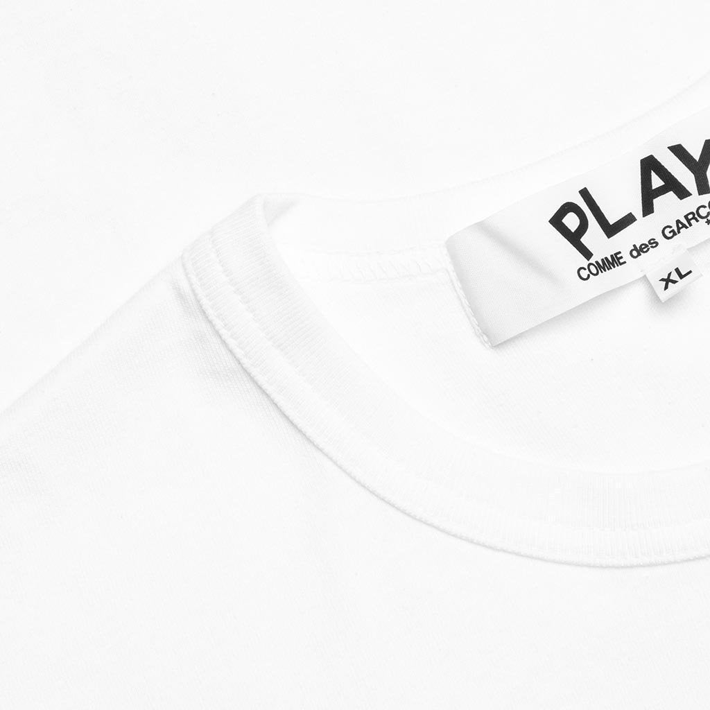 comme des garcons play inverted text logo tee