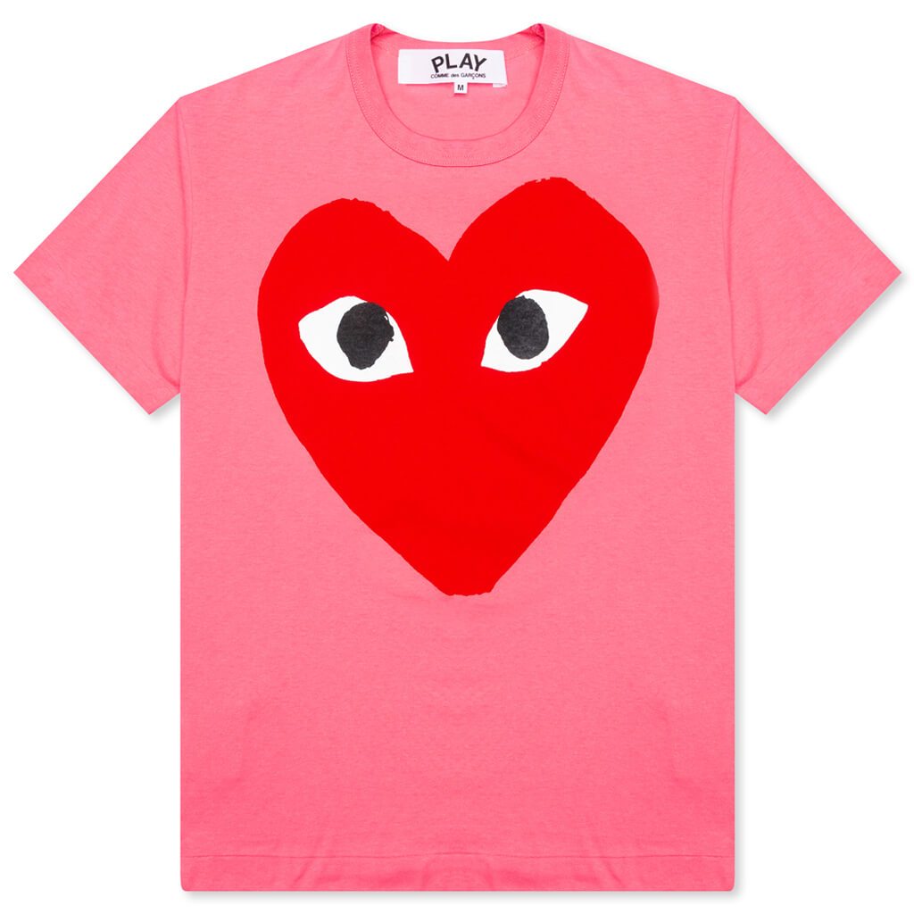 Women's Red Emblem Long Heart T-Shirt - White