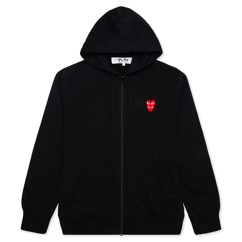 Stacked Heart Hooded - Black –