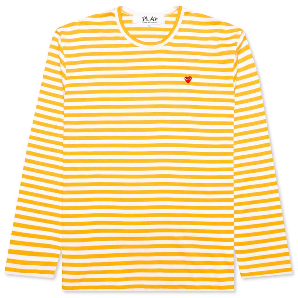 Striped Long Sleeve T Shirt Yellow White