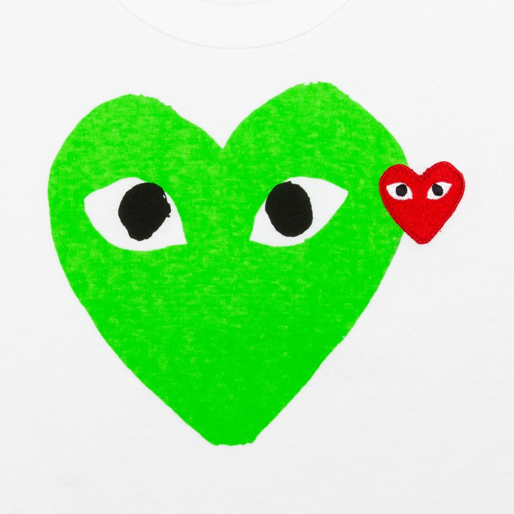 Women's Colored Heart Tee Green – Feature - Main Image