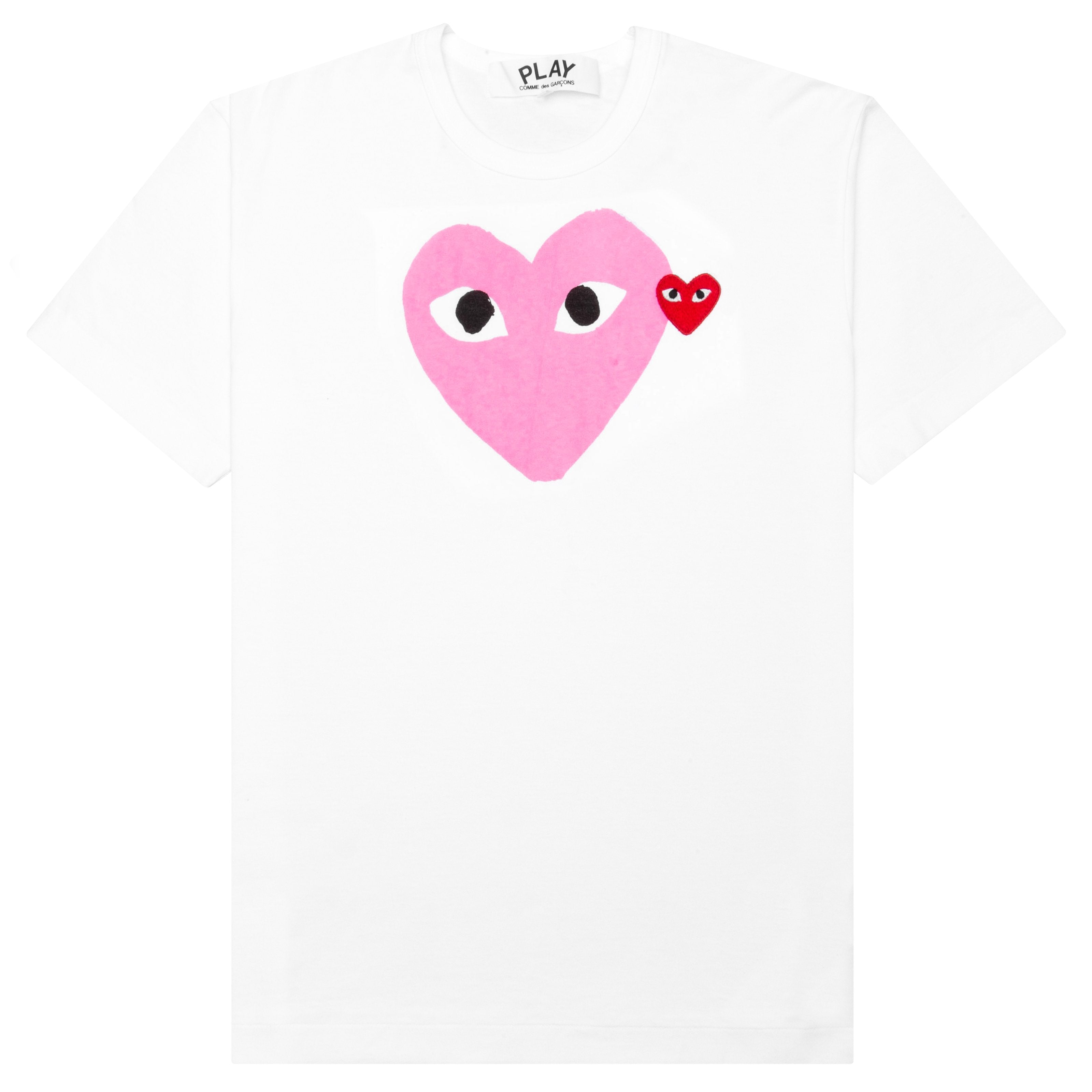 Women's Colored Heart Tee Pink – Feature