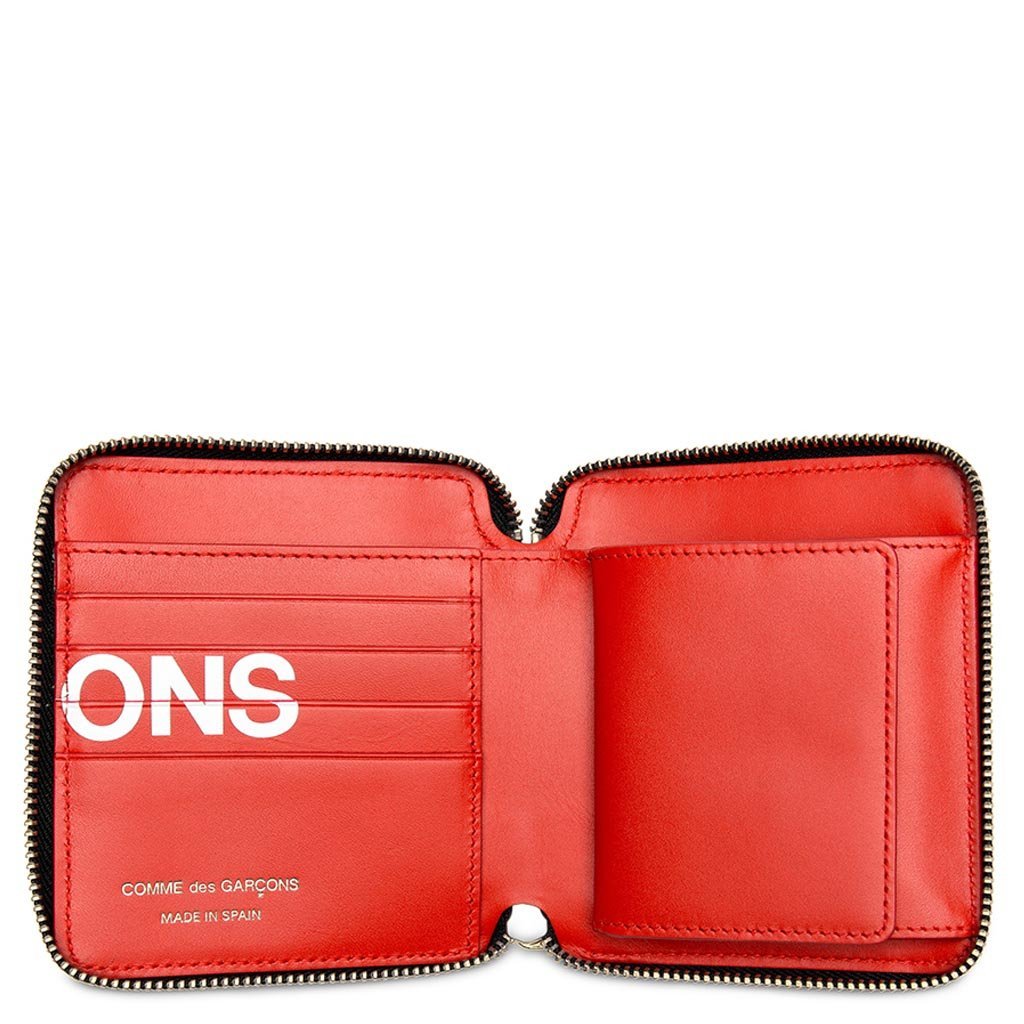 Comme des Garcons Huge Logo Leather Wallet - Red