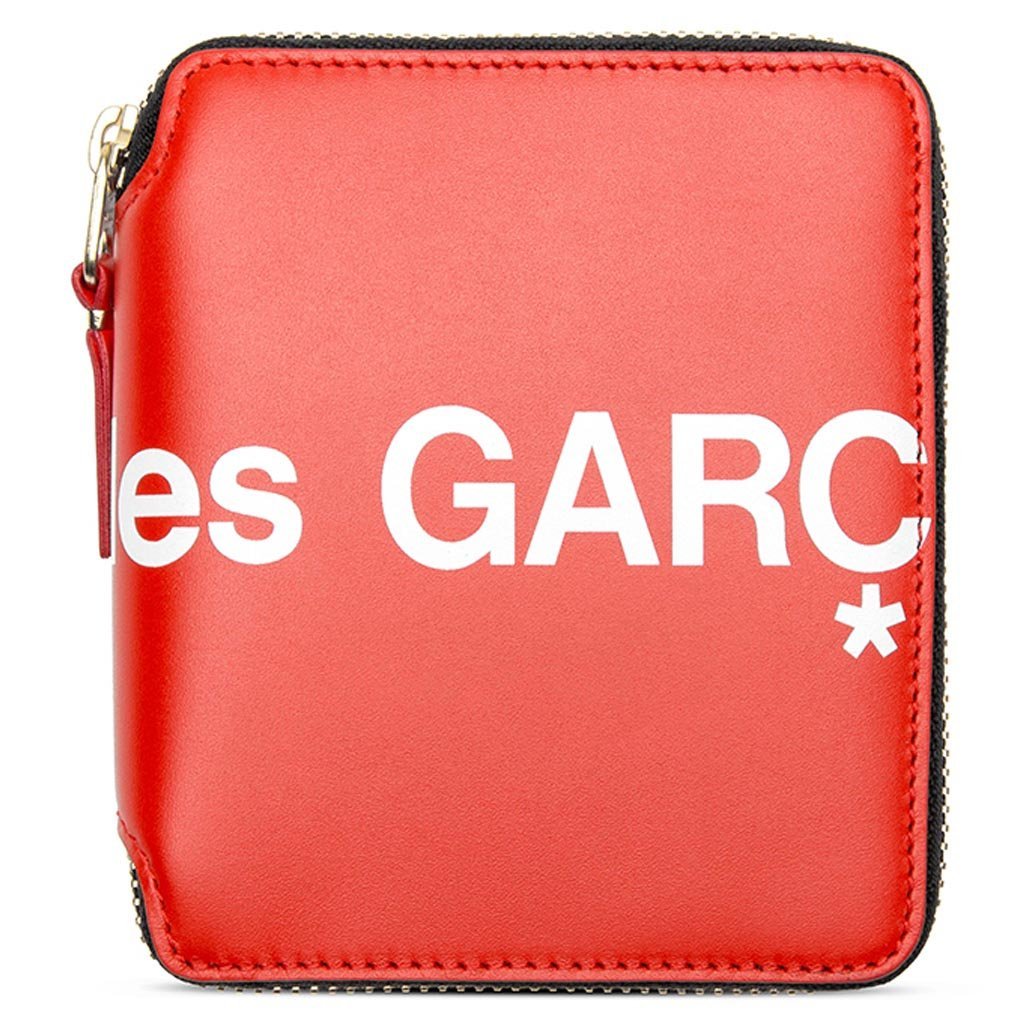 Comme des Garcons Huge Logo Leather Wallet - Red