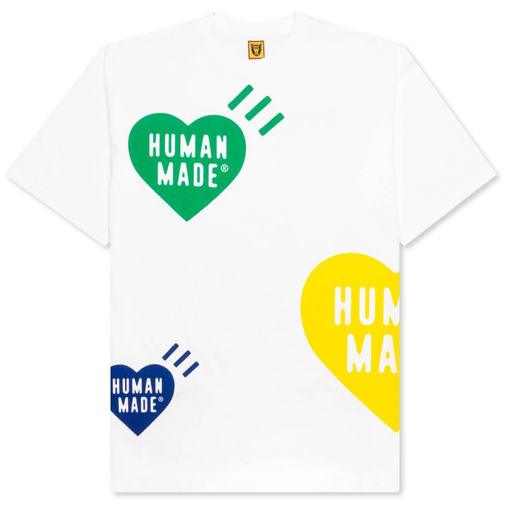 Big Multi Heart Print T-Shirt - White