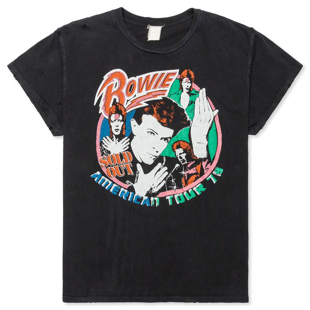 Plus Size - David Bowie World Tour Black Burnout Crop Hoodie