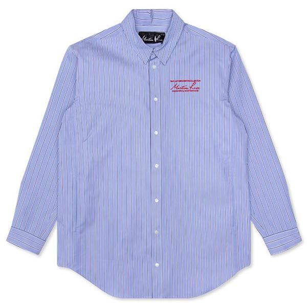 Oversized Bonded Shirt - Blue Stripe