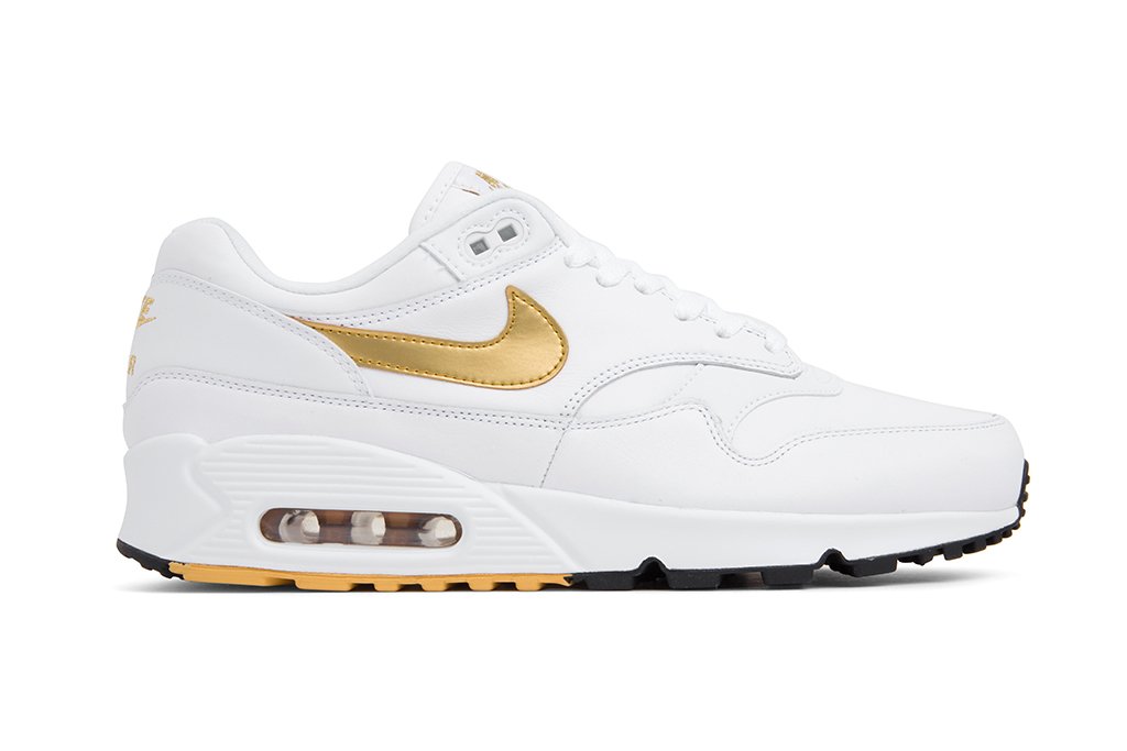 White and gold nikes mens Clearance