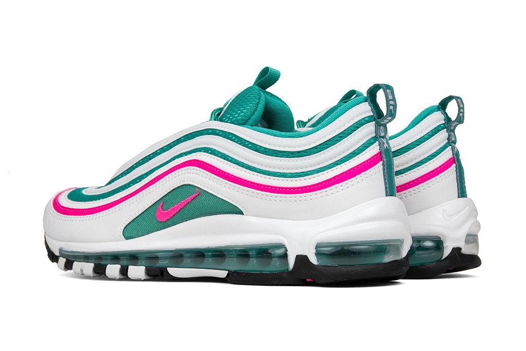 Air Max 97 'South Beach' - White/Pink Blast-Kinetic Green-Black â Feature