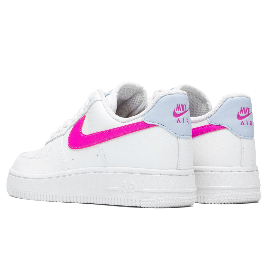 Nike Women's Air Force 1 '07 White/Fire Pink-Hydrogen Blue