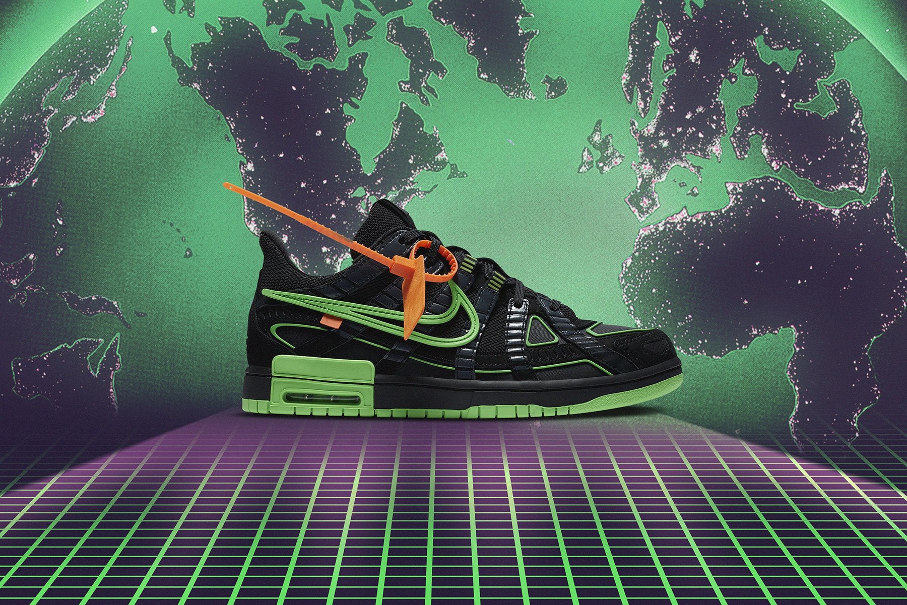 Nike x Off-White Air Rubber Dunk - Black/Green Strike â Feature