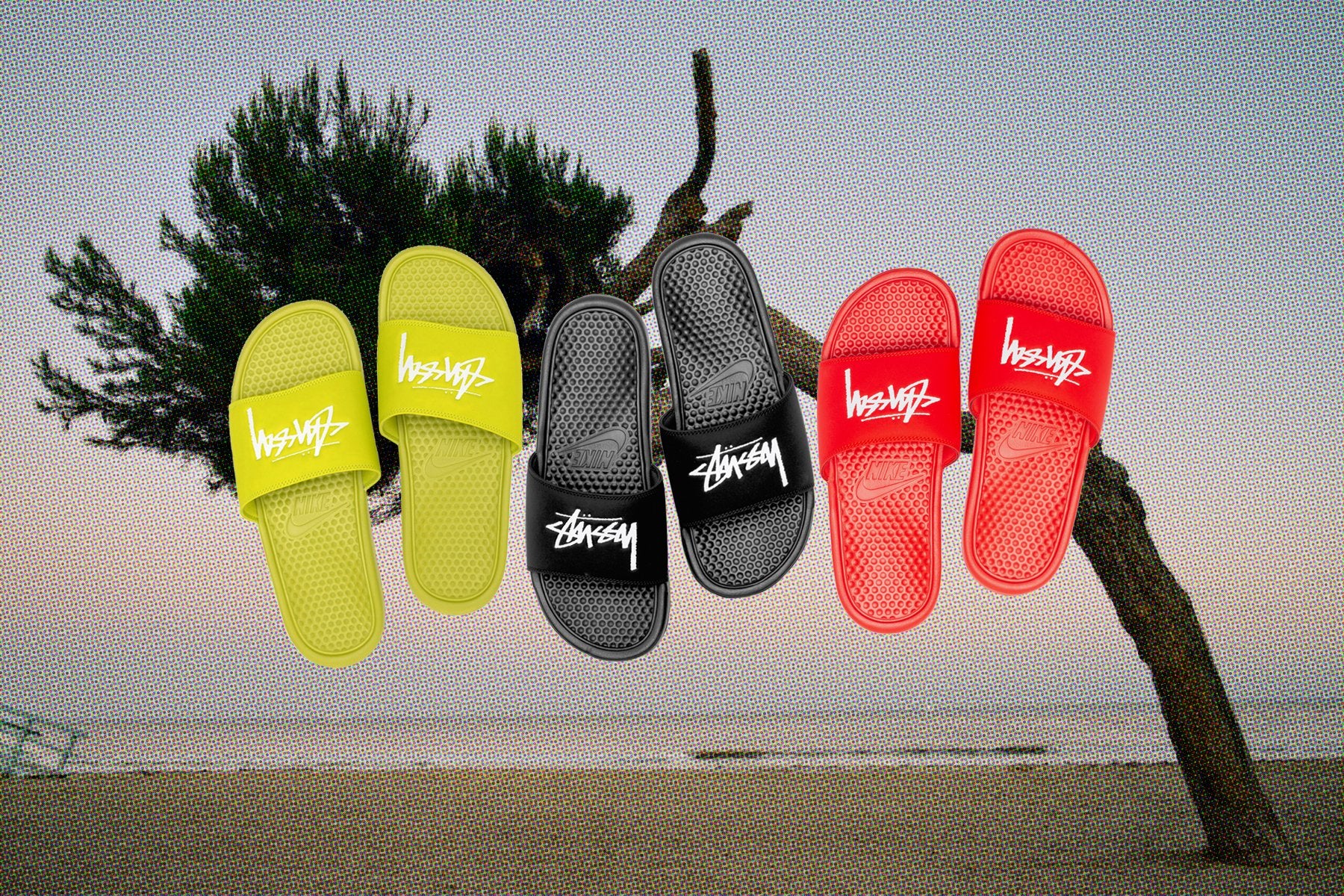 Nike x Stussy Benassi Bright Cactus Feature