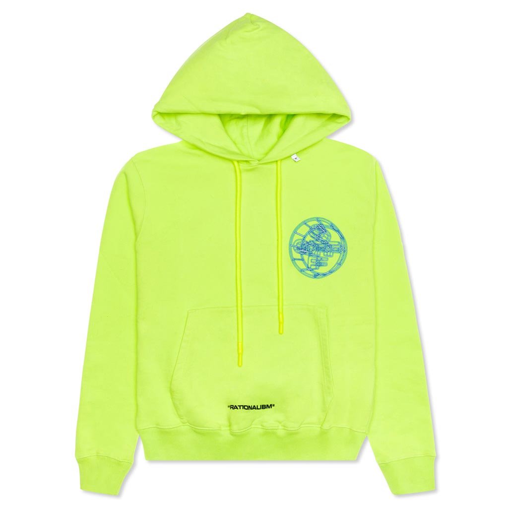 Off White c o Virgil Abloh Fluorescent Yellow Hoodie Feature