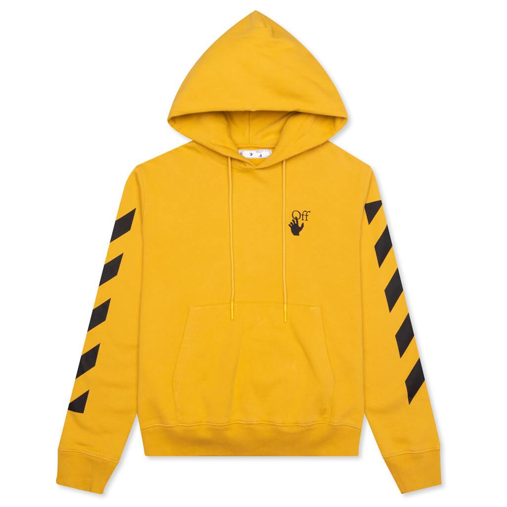 Yellow off white hoodie Clearance