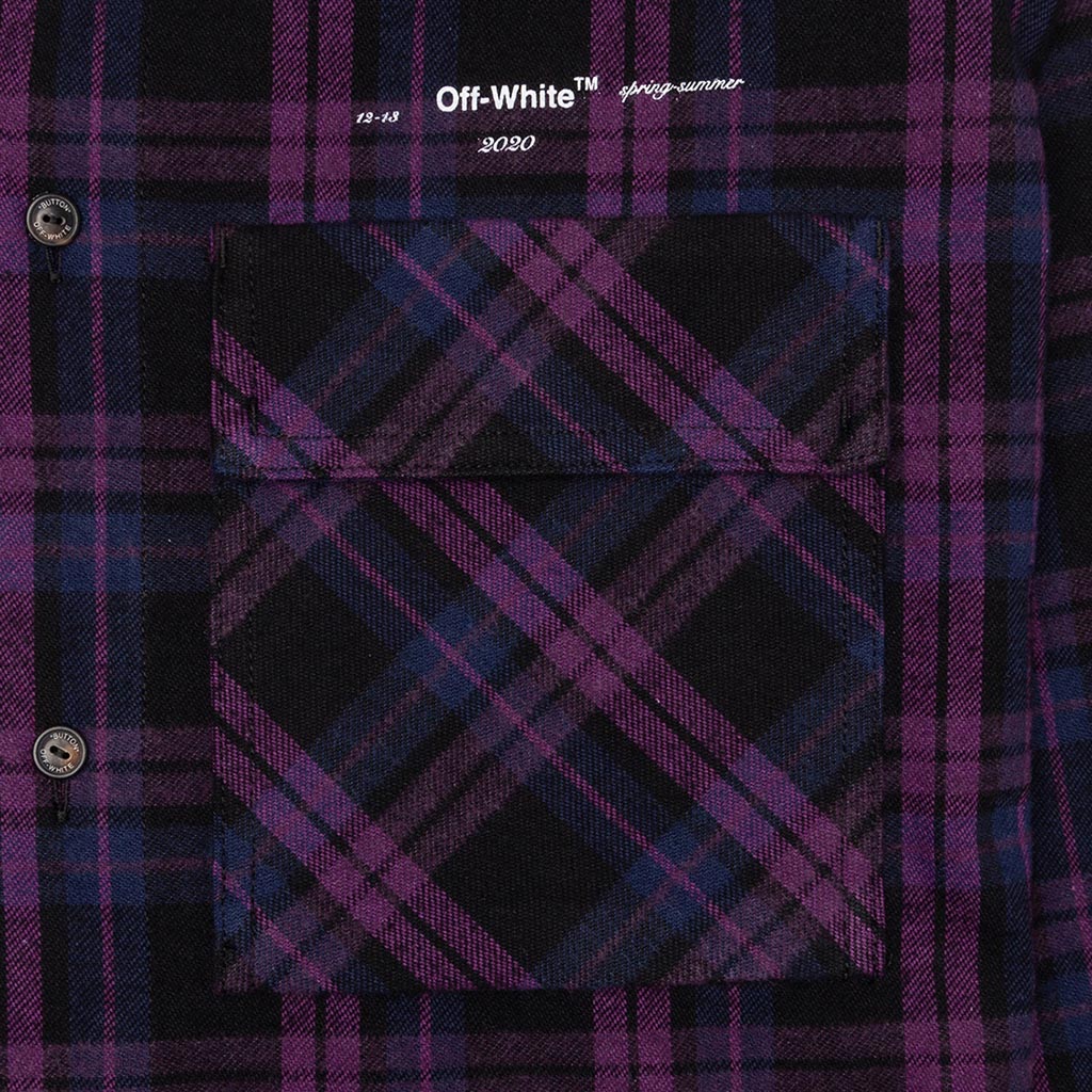 Flannel Check Shirt Violet/White – Feature