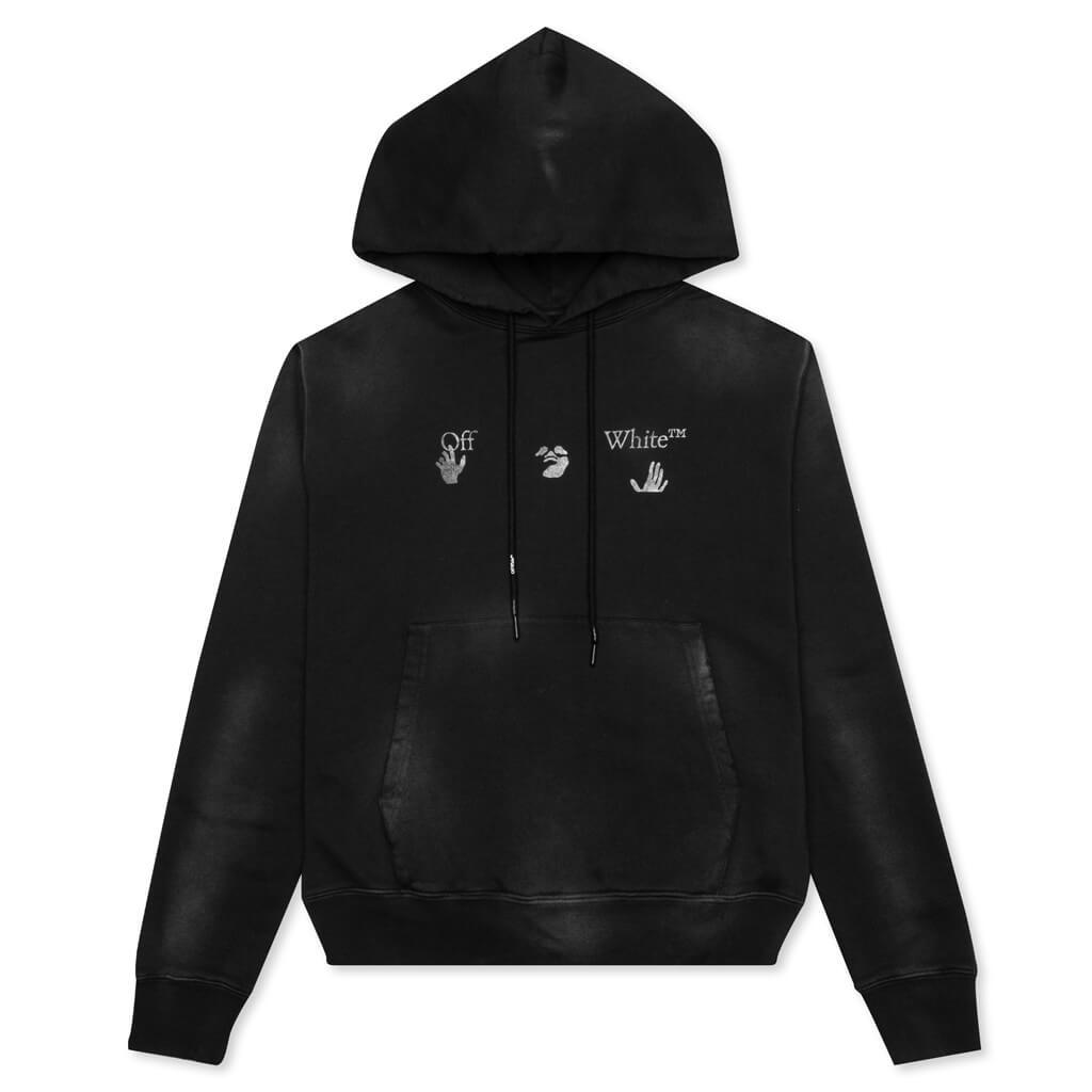 OW Logo Vintage Slim Hoodie Black/White