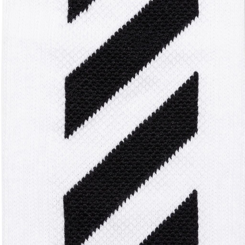 R20 Diag Mid Length Socks - White/Black