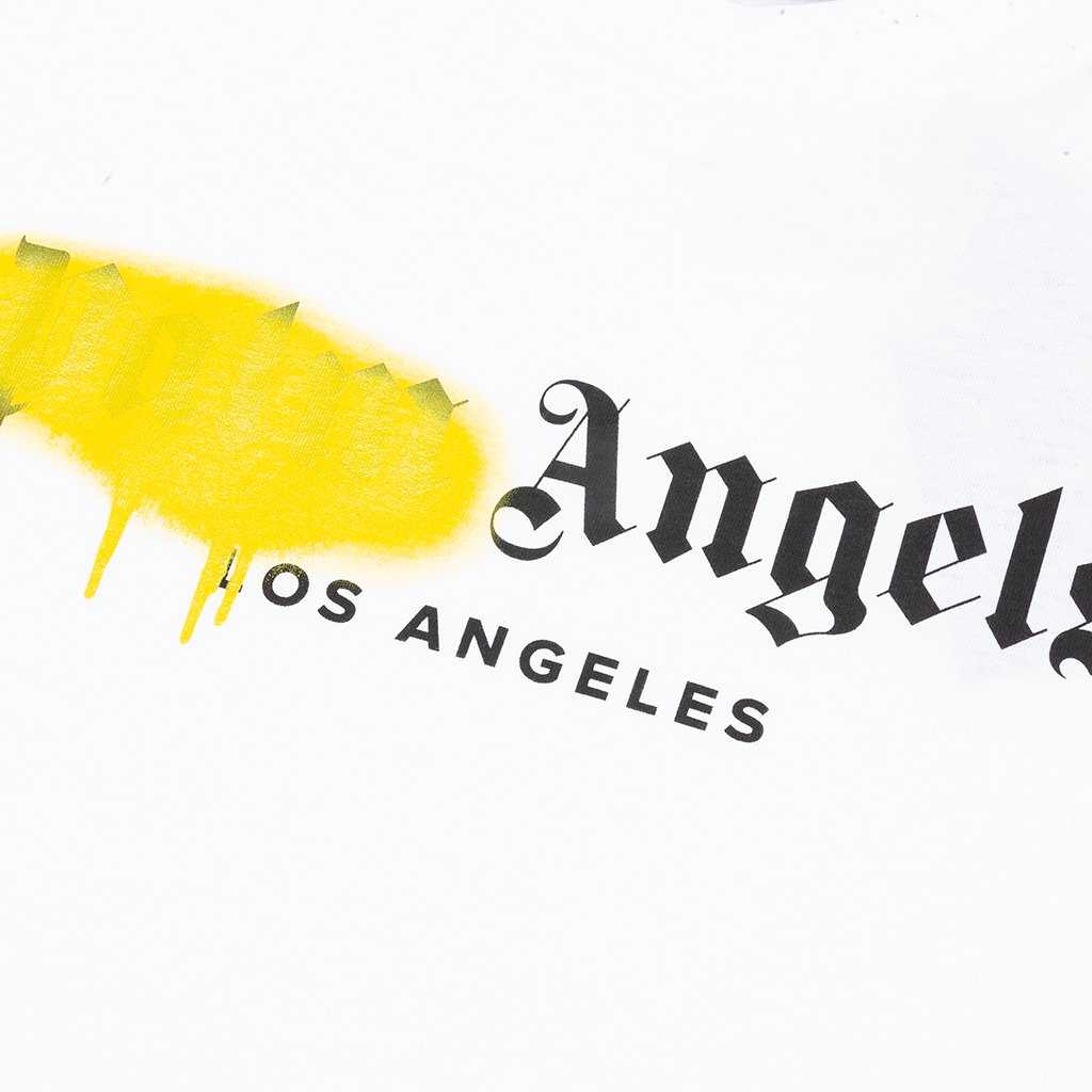 LA Sprayed Logo Tee White/Yellow