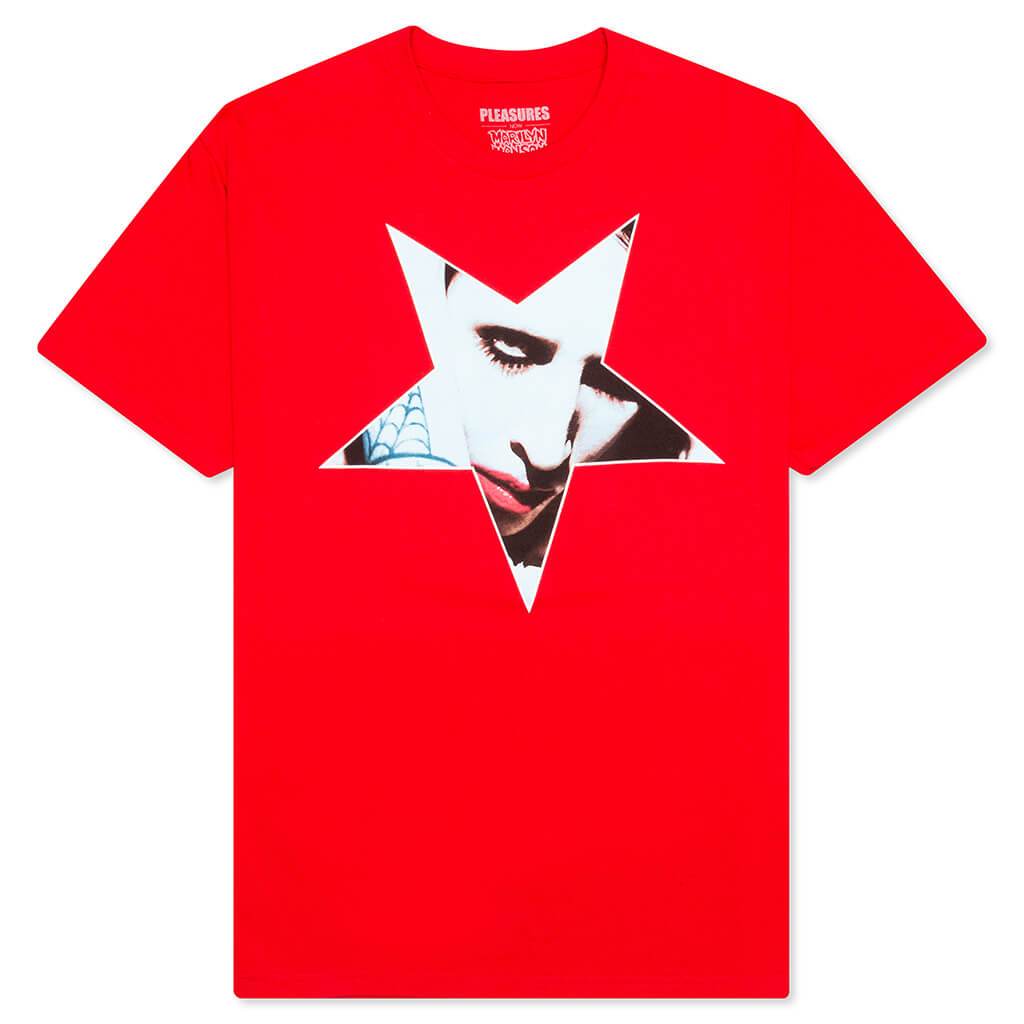 PLEASURES x Marilyn Manson Fingers Tee - Red – Feature