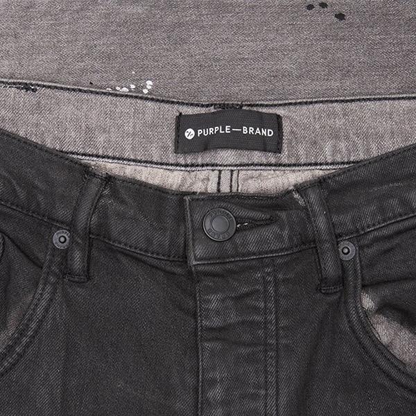 Purple Brand P002 Mid Rise Slim Jeans - Grey Granite Paint