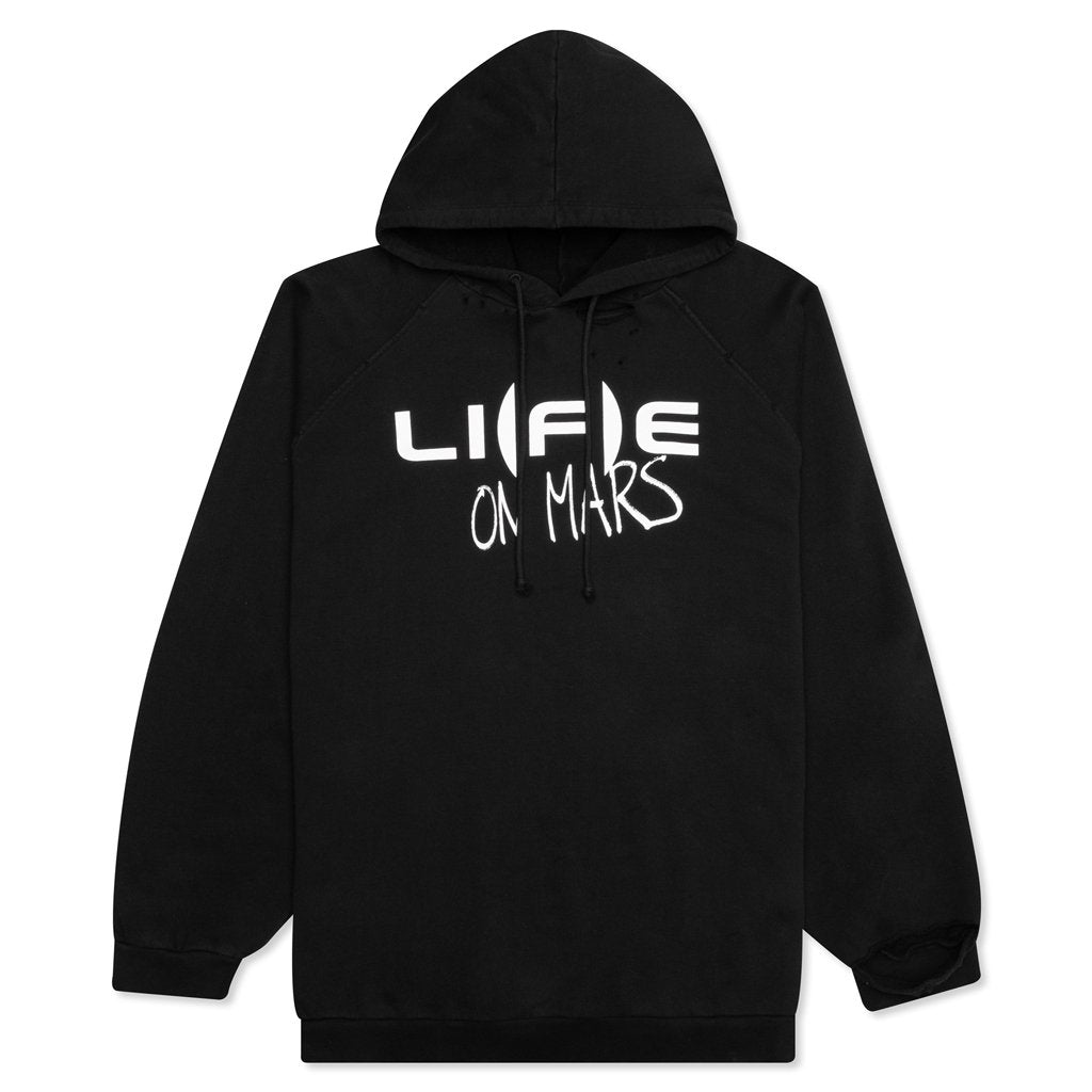 オーバーサイズ Life Mars プリント パーカー - ブラック – Feature