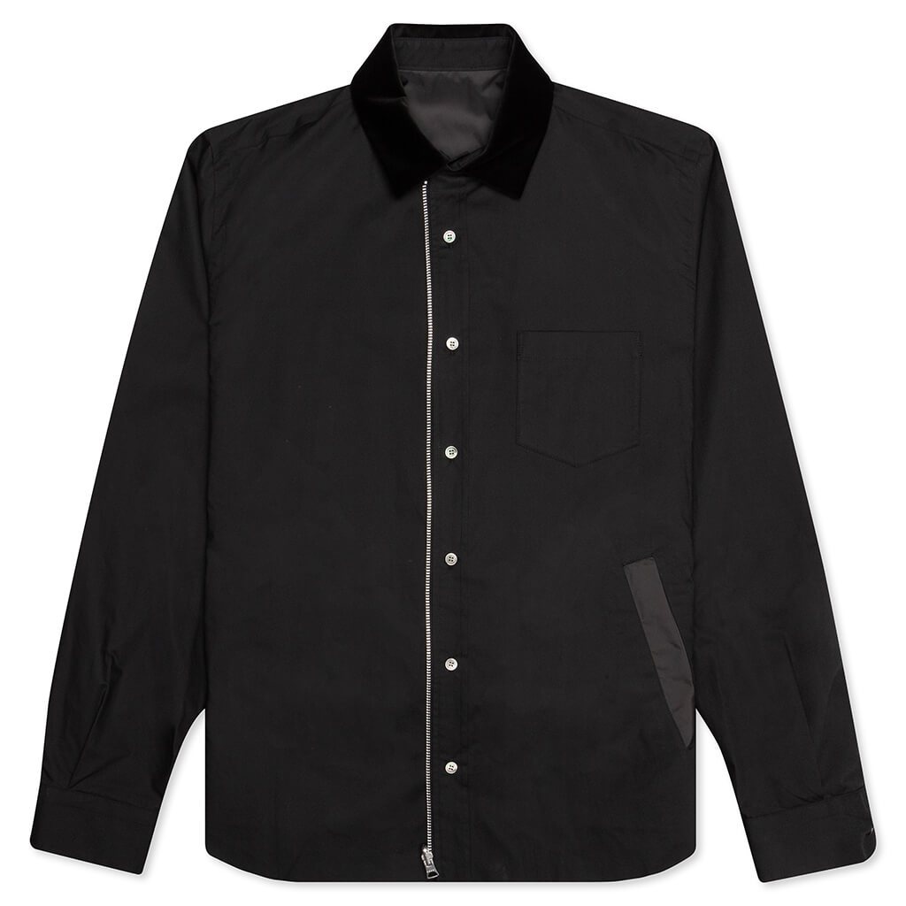 Cotton Poplin x Nylon Shirt - Black – Feature