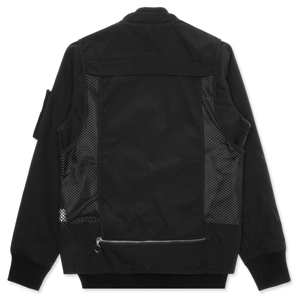 Reversible Utility Bomber Jacket - Black