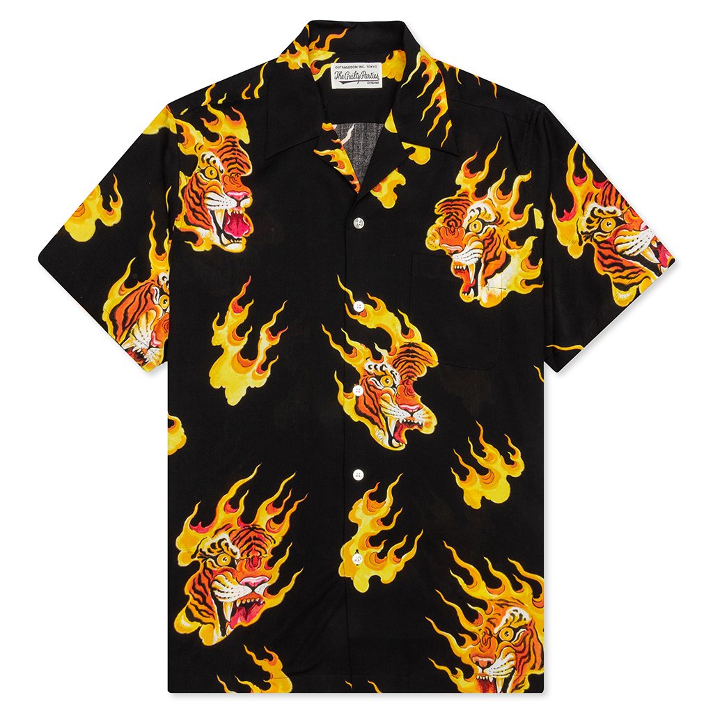 Tim Lehi S/S Hawaiian Shirt Type-3 - Black