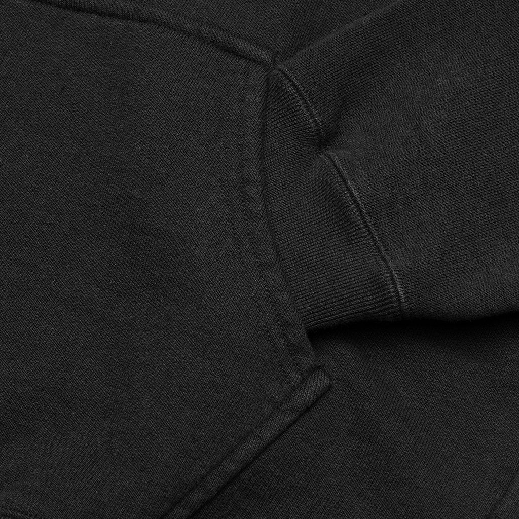 Washed Heavyweight Pullover Hooded Sweatshirt Type-2 - Black