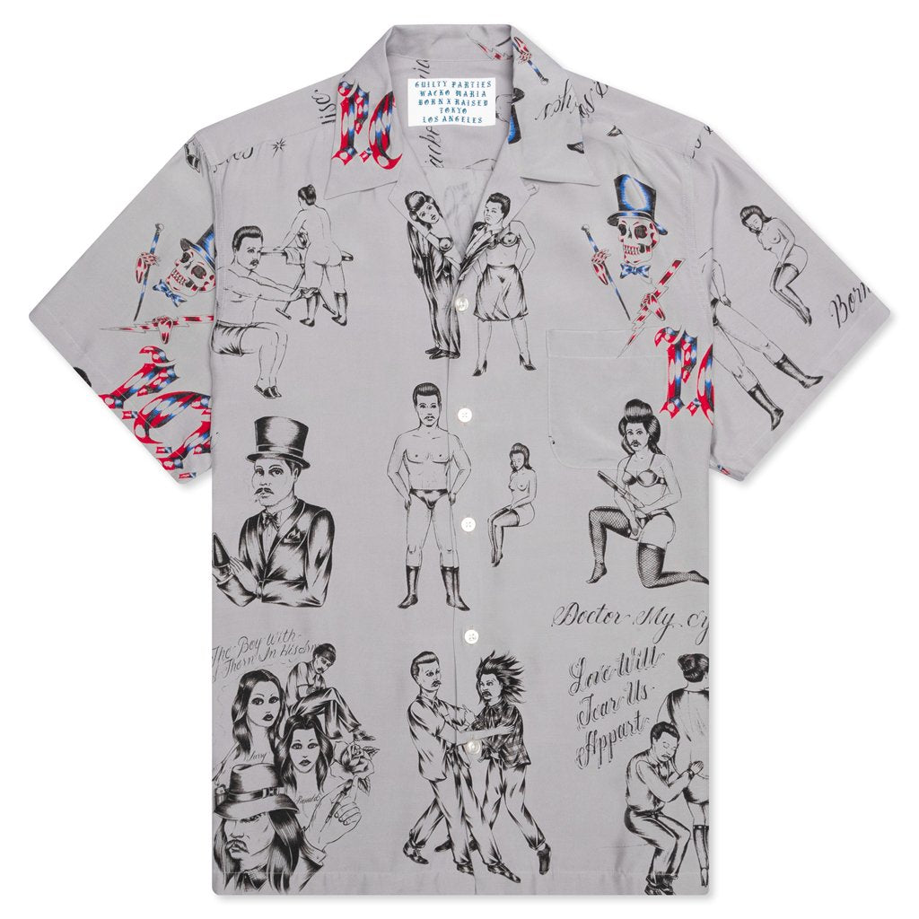 Wacko Maria x Born x Raised Hawaiian S/S Shirt - Gray