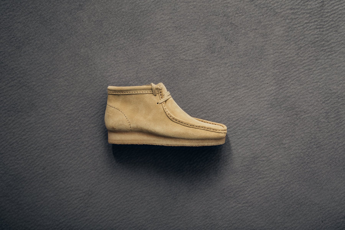 Clarks Wallabee Boot in Tan Suede Available Now