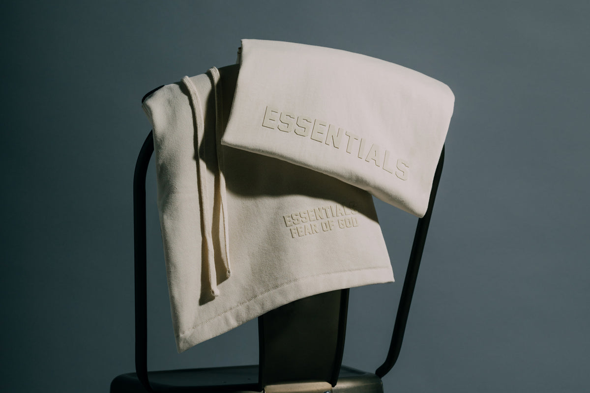 Fear of God Essentials: New Smoke, Egg Shell + Coral Colorways