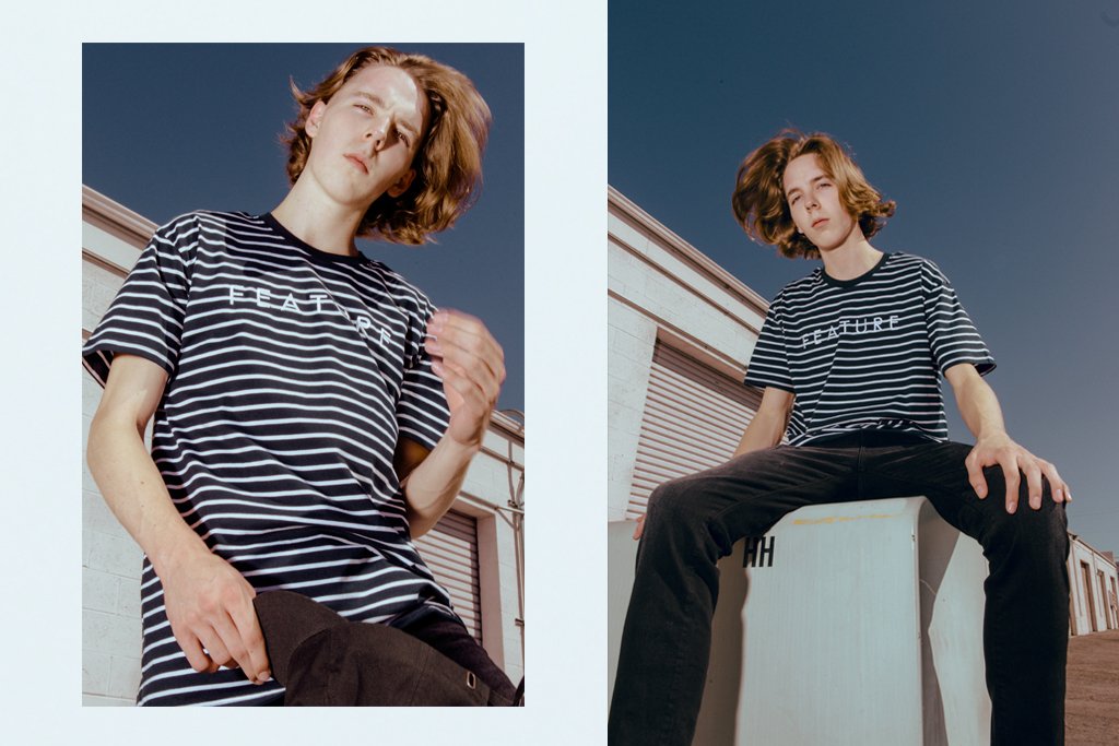 Feature Striped Tee Available Now