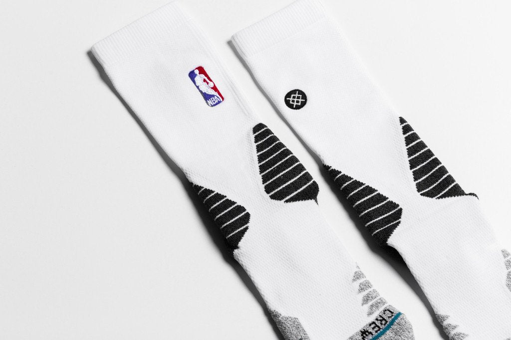 Stance x NBA Solid Crew Socks In White Available Now