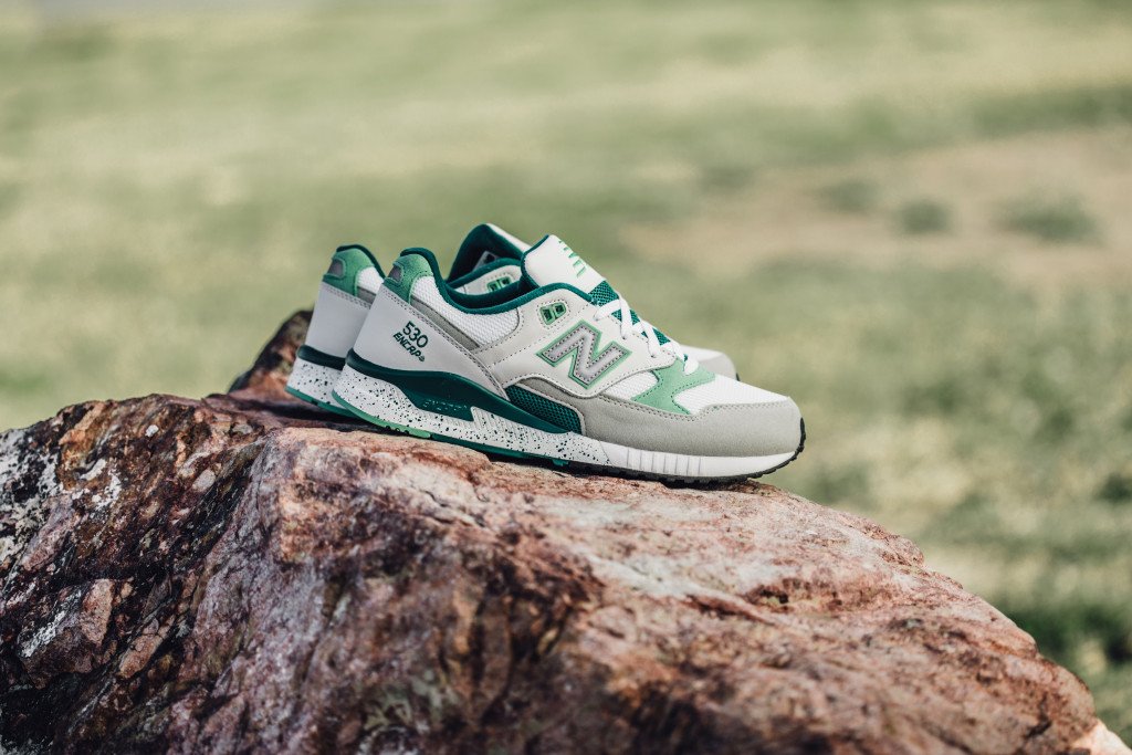 New Balance 530 '90s Running Leather In White/Juniper Available Now