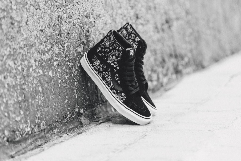 Vans Bandana Stitch Sk8-Hi Reissue In Black/True White