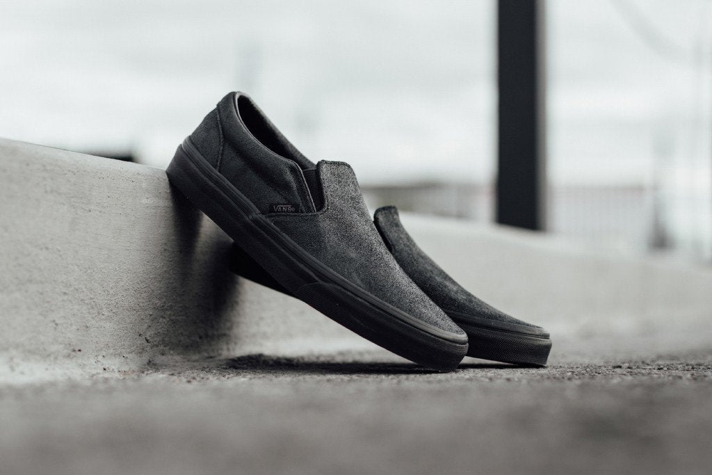 Vans Women's Patent Crackle Classic Slip-On In Black/Black Available Now
