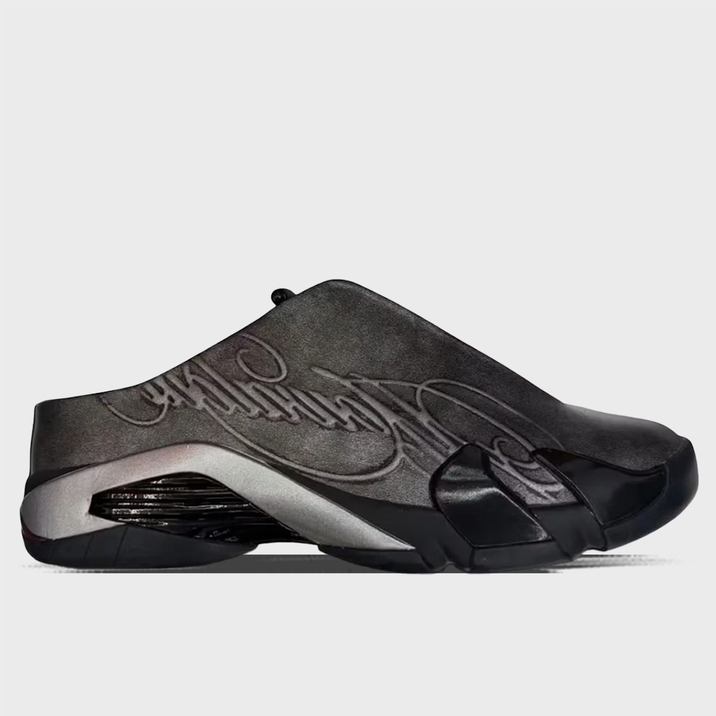Mowalola x Air Jordan 14 Retro Mule - Black/Metallic Silver/Burnt Red