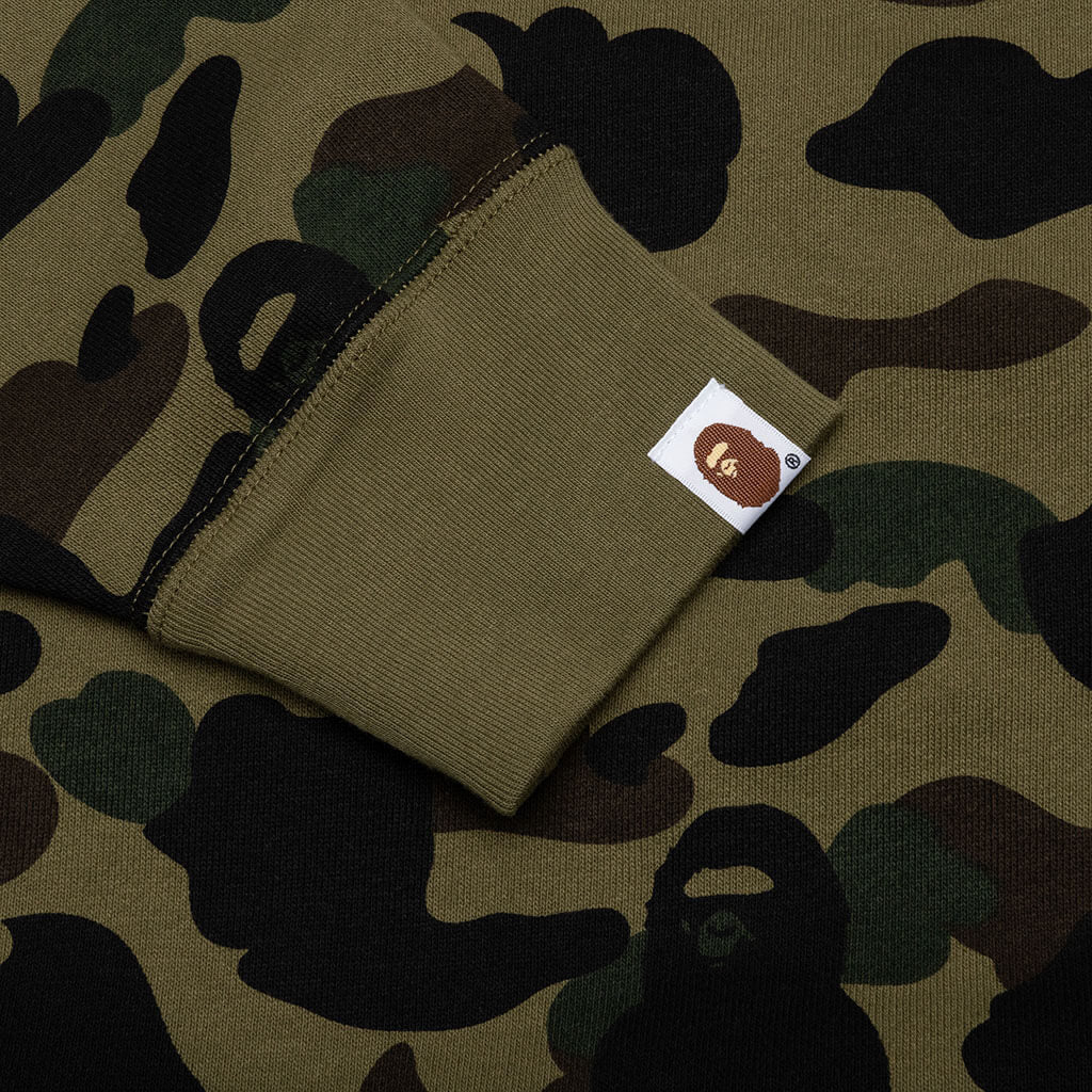 BAPE 1st Camo College Pullover Hoodie (SS21) Green